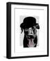 Black Labrador in Bowler Hat-Fab Funky-Framed Art Print