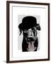 Black Labrador in Bowler Hat-Fab Funky-Framed Art Print