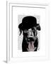 Black Labrador in Bowler Hat-Fab Funky-Framed Art Print