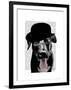 Black Labrador in Bowler Hat-Fab Funky-Framed Art Print