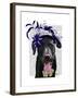 Black Labrador with Blue Fascinator-Fab Funky-Framed Art Print