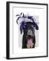 Black Labrador with Blue Fascinator-Fab Funky-Framed Art Print