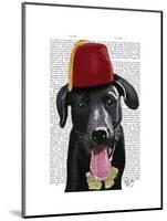 Black Labrador with Fez-Fab Funky-Mounted Art Print