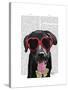 Black Labrador with Heart Sunglasses-Fab Funky-Stretched Canvas