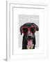 Black Labrador with Heart Sunglasses-Fab Funky-Framed Art Print