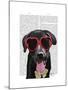 Black Labrador with Heart Sunglasses-Fab Funky-Mounted Art Print