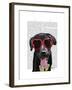 Black Labrador with Heart Sunglasses-Fab Funky-Framed Art Print