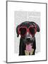 Black Labrador with Heart Sunglasses-Fab Funky-Mounted Art Print