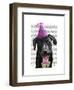 Black Labrador with Party Hat-Fab Funky-Framed Art Print