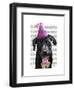 Black Labrador with Party Hat-Fab Funky-Framed Art Print