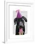 Black Labrador with Party Hat-Fab Funky-Framed Art Print