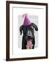 Black Labrador with Party Hat-Fab Funky-Framed Art Print