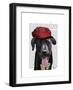 Black Labrador with Red Cap-Fab Funky-Framed Art Print