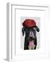 Black Labrador with Red Cap-Fab Funky-Framed Art Print