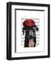 Black Labrador with Red Cap-Fab Funky-Framed Art Print