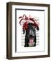 Black Labrador with Red Fascinator-Fab Funky-Framed Art Print