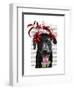 Black Labrador with Red Fascinator-Fab Funky-Framed Art Print