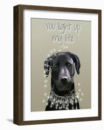 Black Labrador, You Light Up-Fab Funky-Framed Art Print