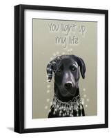 Black Labrador, You Light Up-Fab Funky-Framed Art Print