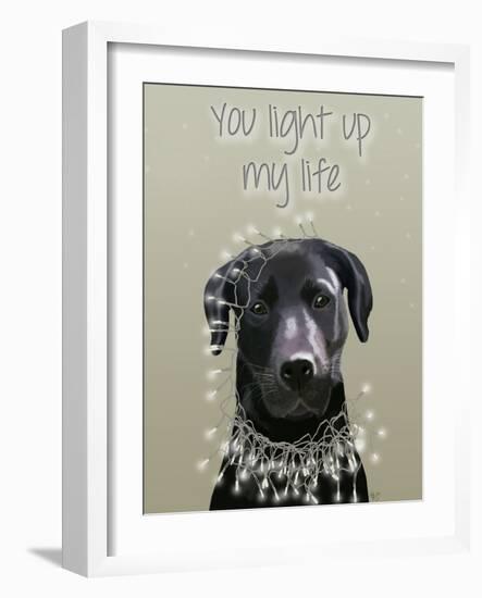 Black Labrador, You Light Up-Fab Funky-Framed Art Print