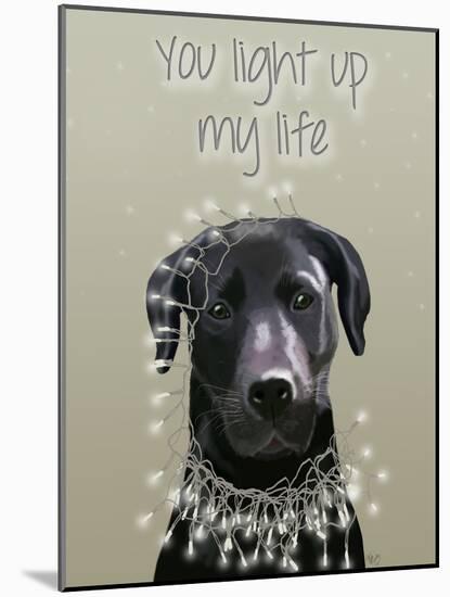 Black Labrador, You Light Up-Fab Funky-Mounted Art Print