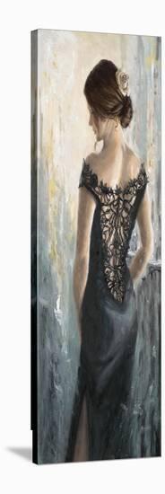 Black Lace, White Rose-Karen Wallis-Stretched Canvas