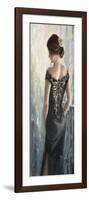 Black Lace, White Rose-Karen Wallis-Framed Art Print