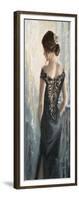 Black Lace, White Rose-Karen Wallis-Framed Art Print