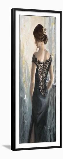 Black Lace, White Rose-Karen Wallis-Framed Art Print