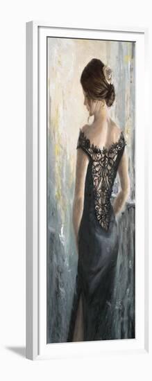 Black Lace, White Rose-Karen Wallis-Framed Art Print