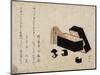 Black Lacquer Box with Koto Strikers-Katsushika Hokusai-Mounted Giclee Print