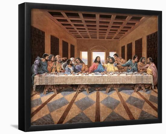 Black Last Supper Art Print Poster religious Jesus GOD-null-Framed Poster