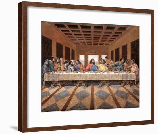 Black Last Supper Art Print Poster religious Jesus GOD-null-Framed Poster