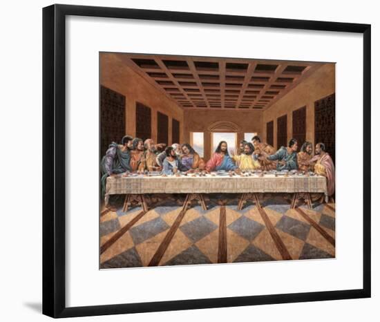 Black Last Supper Art Print Poster religious Jesus GOD-null-Framed Poster