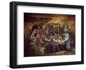 Black Last Supper-Bev Lopez-Framed Art Print