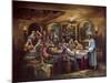 Black Last Supper-Bev Lopez-Mounted Art Print