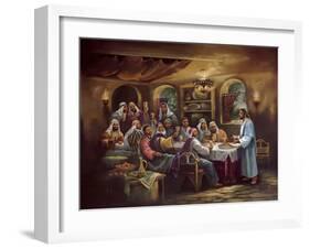 Black Last Supper-Bev Lopez-Framed Art Print