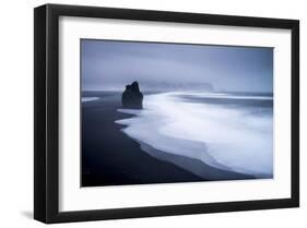 Black Lava Beach at Cape Dyrholaey near Vik i Myrdal, Myrdalur, Iceland-null-Framed Art Print