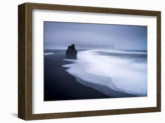 Black Lava Beach at Cape Dyrholaey near Vik i Myrdal, Myrdalur, Iceland-null-Framed Art Print