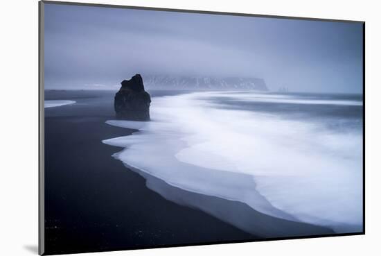 Black Lava Beach at Cape Dyrholaey near Vik i Myrdal, Myrdalur, Iceland-null-Mounted Art Print