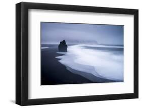 Black Lava Beach at Cape Dyrholaey near Vik i Myrdal, Myrdalur, Iceland-null-Framed Art Print