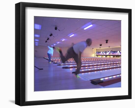 Black Light Bowling-null-Framed Premium Photographic Print