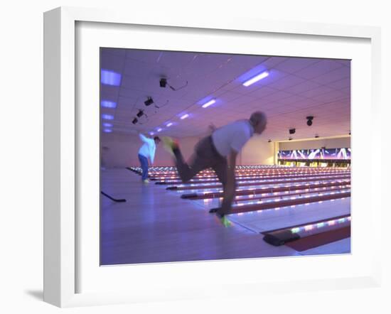 Black Light Bowling-null-Framed Premium Photographic Print