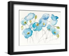 Black Line Poppies III Watercolor-Shirley Novak-Framed Art Print