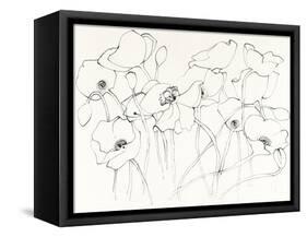 Black Line Poppies III-Shirley Novak-Framed Stretched Canvas