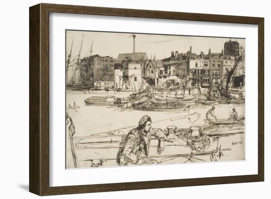 Black Lion Wharf, from 'A Series of Sixteen Etchings of Scenes on the Thames', 1859-James Abbott McNeill Whistler-Framed Giclee Print