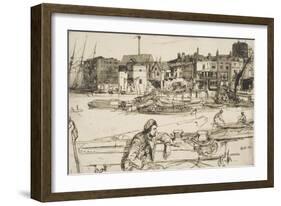 Black Lion Wharf, from 'A Series of Sixteen Etchings of Scenes on the Thames', 1859-James Abbott McNeill Whistler-Framed Giclee Print