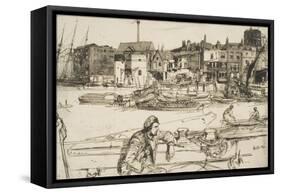 Black Lion Wharf, from 'A Series of Sixteen Etchings of Scenes on the Thames', 1859-James Abbott McNeill Whistler-Framed Stretched Canvas