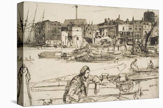 Black Lion Wharf, from 'A Series of Sixteen Etchings of Scenes on the Thames', 1859-James Abbott McNeill Whistler-Stretched Canvas