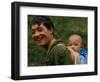 Black Lisu Carrying Baby at Market near Fugong, Nujiang Prefecture, Yunnan Province, China-Pete Oxford-Framed Photographic Print